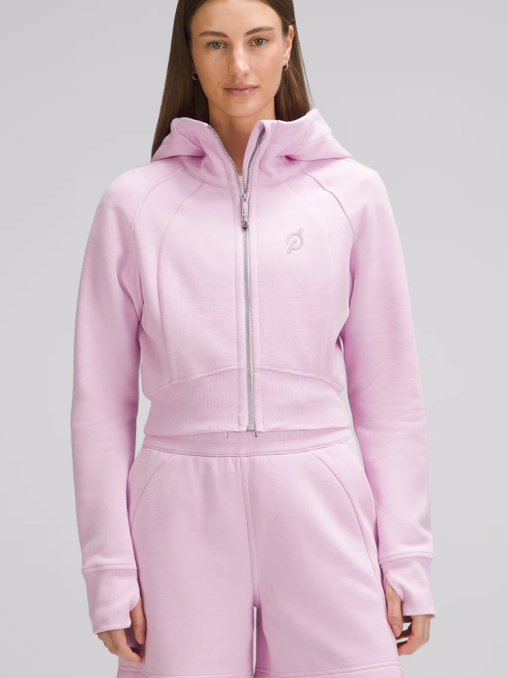 Lululemon Peloton Full-Zip Cropped Hoodie, Vitapink, size 6